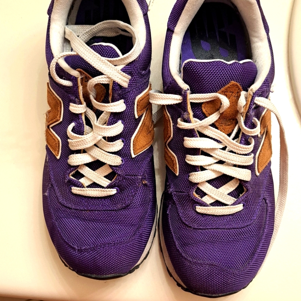 New Balance Purple and Tan Sneakers